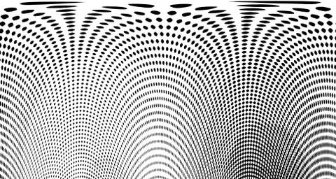 Halftone wave background. Curved gradient texture or pattern. Vertical gradie Stock Illustration