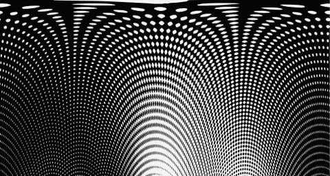 Halftone wave background. Curved gradient texture or pattern. Vertical gradie 스톡 일러스트