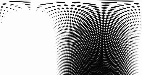 Halftone wave background. Curved gradient texture or pattern. Vertical gradie Stock Illustration