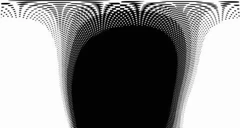 Halftone wave background. Curved gradient texture or pattern. Vertical gradie Illustrazione stock