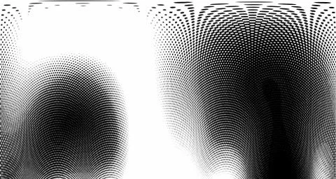 Halftone wave background. Curved gradient texture or pattern. Vertical gradie Illustrazione stock