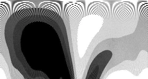 Halftone wave background. Curved gradient texture or pattern. Vertical gradie Stock Illustration