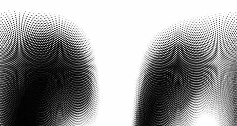 Halftone wave background. Curved gradient texture or pattern. Vertical gradie Illustrazione stock