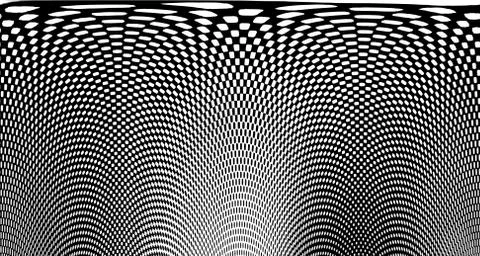 Halftone wave background. Curved gradient texture or pattern. Vertical gradie Stock Illustration