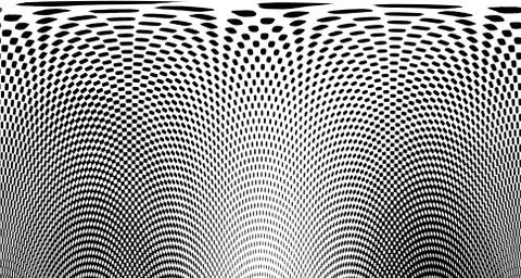Halftone wave background. Curved gradient texture or pattern. Vertical gradie Illustrazione stock