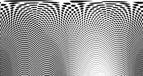 Halftone wave background. Curved gradient texture or pattern. Vertical gradie Illustrazione stock