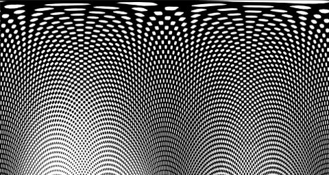 Halftone wave background. Curved gradient texture or pattern. Vertical gradie Stock Illustration