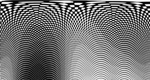 Halftone wave background. Curved gradient texture or pattern. Vertical gradie Illustrazione stock