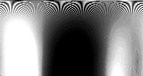 Halftone wave background. Curved gradient texture or pattern. Vertical gradie Illustrazione stock