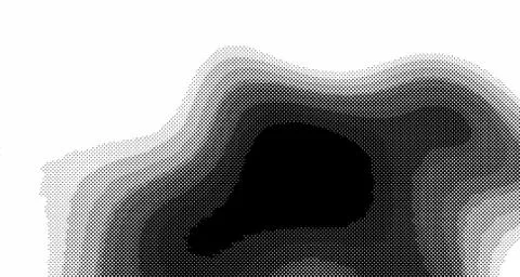 Halftone wave background. Curved gradient texture or pattern. Vertical gradie Illustrazione stock