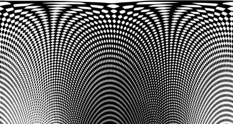 Halftone wave background. Curved gradient texture or pattern. Vertical gradie Illustrazione stock