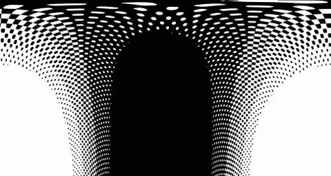 Halftone wave background. Curved gradient texture or pattern. Vertical gradie Illustrazione stock