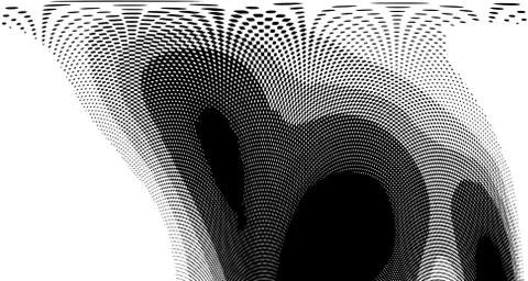 Halftone wave background. Curved gradient texture or pattern. Vertical gradie Illustrazione stock