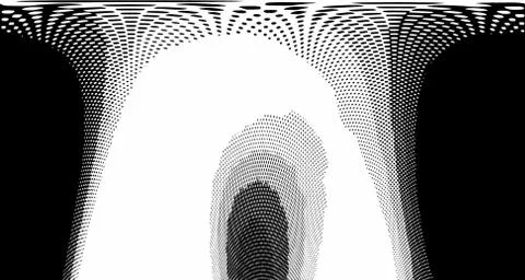 Halftone wave background. Curved gradient texture or pattern. Vertical gradie Stock Illustration