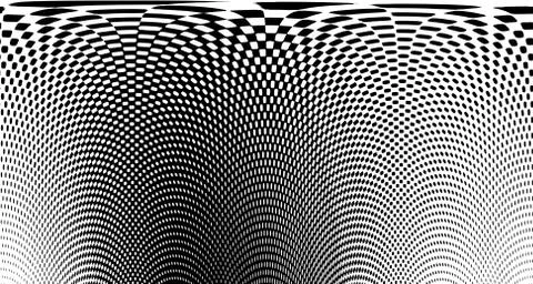 Halftone wave background. Curved gradient texture or pattern. Vertical gradie Stock Illustration
