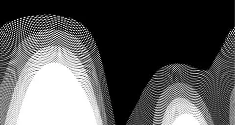 Halftone wave background. Curved gradient texture or pattern. Vertical gradie Stock Illustration