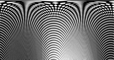 Halftone wave background. Curved gradient texture or pattern. Vertical gradie Illustrazione stock