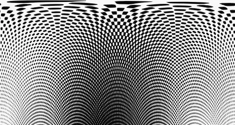 Halftone wave background. Curved gradient texture or pattern. Vertical gradie Illustrazione stock