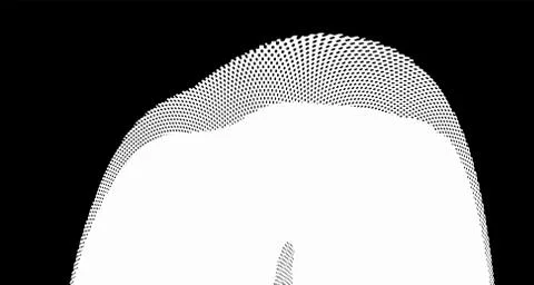 Halftone wave background. Curved gradient texture or pattern. Vertical gradie Illustrazione stock