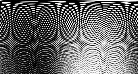 Halftone wave background. Curved gradient texture or pattern. Vertical gradie Illustrazione stock