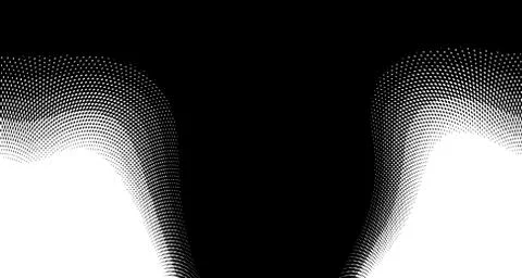 Halftone wave background. Curved gradient texture or pattern. Vertical gradie Illustrazione stock