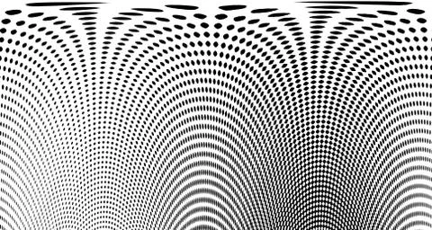 Halftone wave background. Curved gradient texture or pattern. Vertical gradie Illustrazione stock