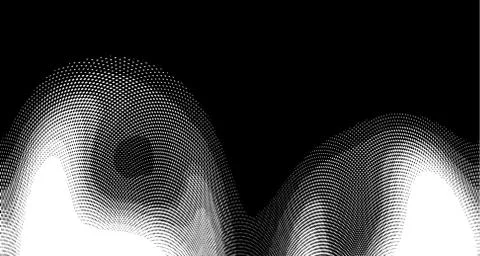 Halftone wave background. Curved gradient texture or pattern. Vertical gradie Illustrazione stock