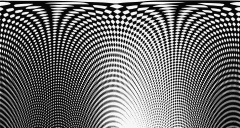 Halftone wave background. Curved gradient texture or pattern. Vertical gradie Stock Illustration