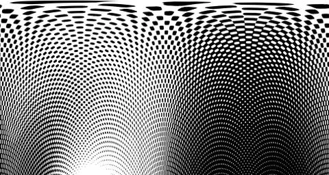 Halftone wave background. Curved gradient texture or pattern. Vertical gradie Stock Illustration