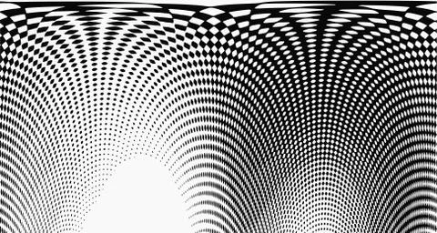 Halftone wave background. Curved gradient texture or pattern. Vertical gradie Illustrazione stock