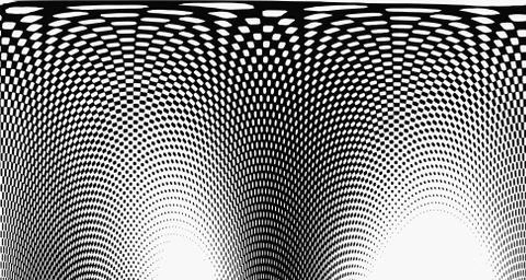 Halftone wave background. Curved gradient texture or pattern. Vertical gradie Stock Illustration