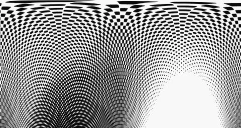 Halftone wave background. Curved gradient texture or pattern. Vertical gradie Stock Illustration
