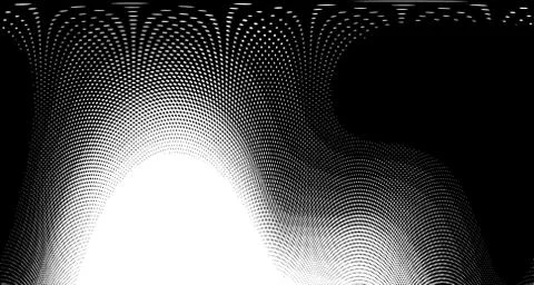 Halftone wave background. Curved gradient texture or pattern. Vertical gradie Illustrazione stock