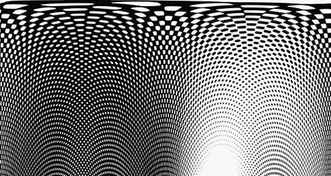 Halftone wave background. Curved gradient texture or pattern. Vertical gradie Illustrazione stock