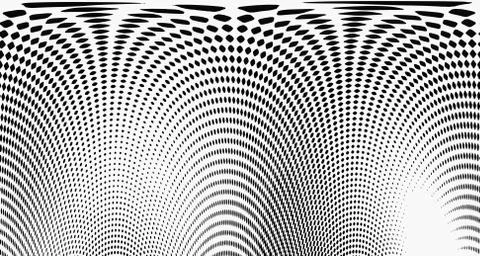 Halftone wave background. Curved gradient texture or pattern. Vertical gradie Illustrazione stock