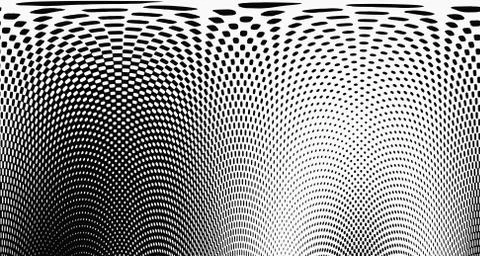 Halftone wave background. Curved gradient texture or pattern. Vertical gradie Stock Illustration