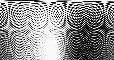 Halftone wave background. Curved gradient texture or pattern. Vertical gradie Stock Illustration