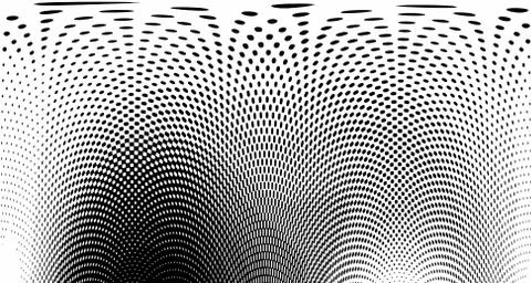 Halftone wave background. Curved gradient texture or pattern. Vertical gradie Stock Illustration