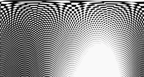 Halftone wave background. Curved gradient texture or pattern. Vertical gradie Illustrazione stock