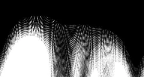 Halftone wave background. Curved gradient texture or pattern. Vertical gradie Illustrazione stock