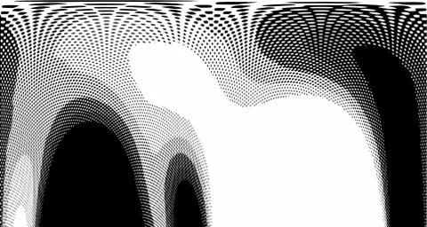 Halftone wave background. Curved gradient texture or pattern. Vertical gradie Illustrazione stock