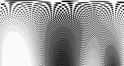 Halftone wave background. Curved gradient texture or pattern. Vertical gradie Stock Illustration