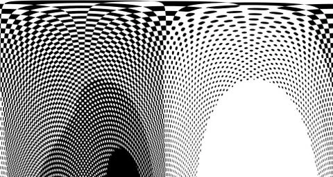 Halftone wave background. Curved gradient texture or pattern. Vertical gradie Stockillustratie