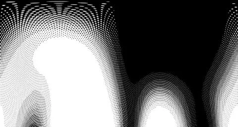 Halftone wave background. Curved gradient texture or pattern. Vertical gradie Illustrazione stock