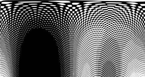 Halftone wave background. Curved gradient texture or pattern. Vertical gradie Illustrazione stock