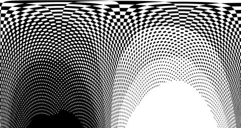 Halftone wave background. Curved gradient texture or pattern. Vertical gradie 스톡 일러스트