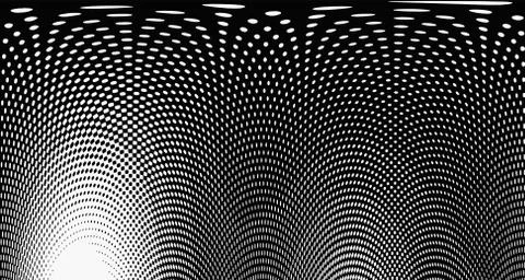 Halftone wave background. Curved gradient texture or pattern. Vertical gradie Illustrazione stock