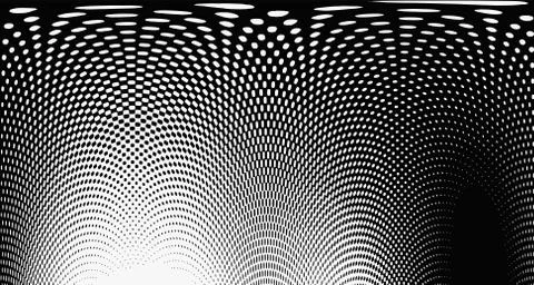 Halftone wave background. Curved gradient texture or pattern. Vertical gradie 스톡 일러스트