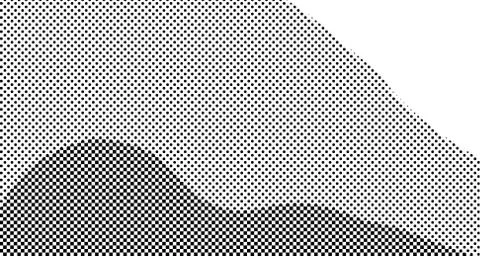 Halftone wave background. Curved gradient texture or pattern. Vertical gradie Illustrazione stock