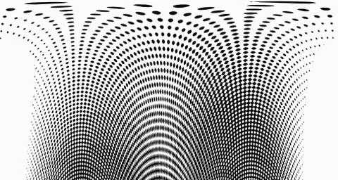 Halftone wave background. Curved gradient texture or pattern. Vertical gradie Stock Illustration